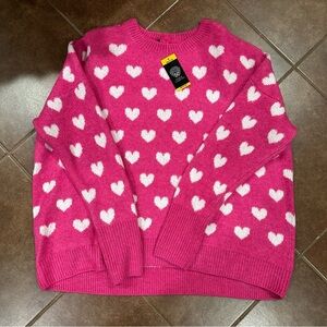 Vince Camuto Pink Valentine’s Day Heart Sweater